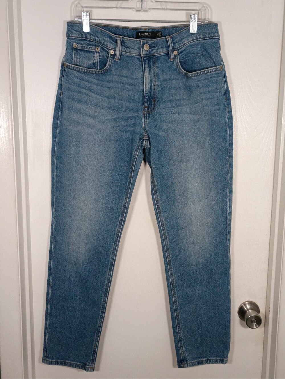 Ralph Lauren Black Label Jeans Women's 8 Mid Rise Stretch Denim Med Wash Preppy